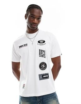 Aape By A Bathing Ape: Белая футболка 