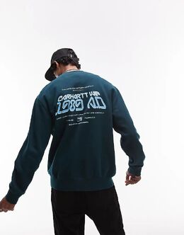 Carhartt WIP: Зелёная толстовка 