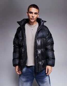 Adidas Originals: Чёрный пуховик 
