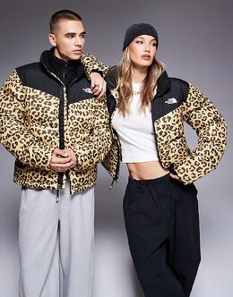 The North Face: Пуховик  Saikuru с леопардовым принтом