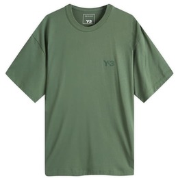 Y-3: Зелёная футболка 