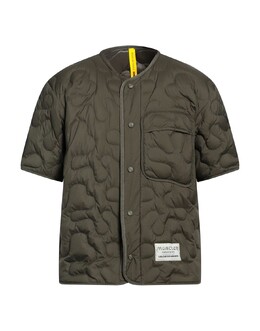 Moncler: Зелёный пуховик 