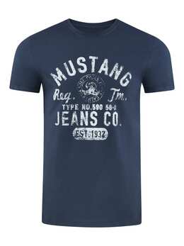 Mustang: Синяя футболка 