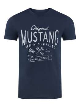 Mustang: Синяя футболка 