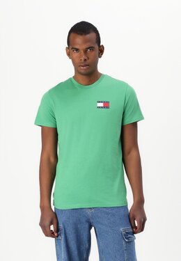 Tommy Jeans: Зелёная футболка  Essential