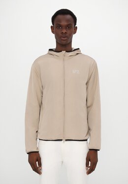 EA7 Emporio Armani: Коричневая куртка 