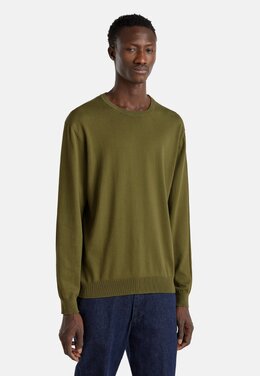 United Colors Of Benetton: Зелёный свитер 