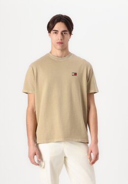 Tommy Jeans: Бежевая футболка 