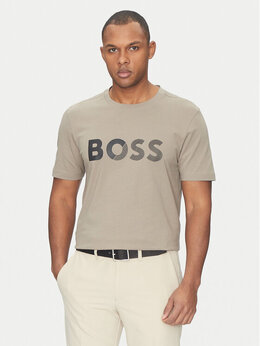 BOSS: Бежевая футболка 
