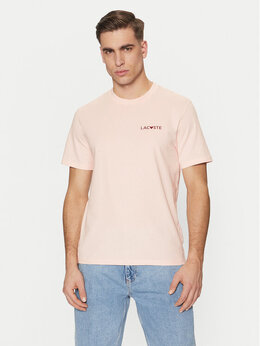 Lacoste: Розовая футболка 