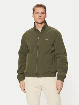 Tommy Jeans: Зелёная куртка  Essential