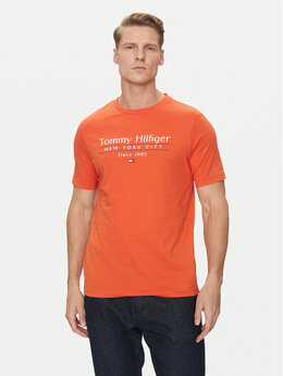Tommy Hilfiger: Оранжевая футболка 