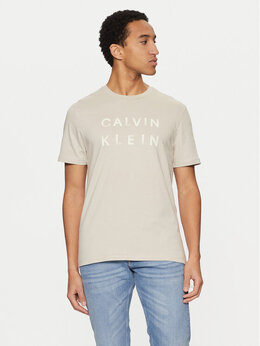 Calvin Klein: Бежевая футболка 