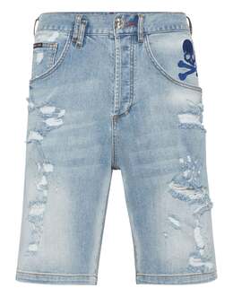 Philipp Plein: Джинсовые шорты  Skull