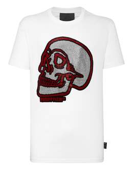 Philipp Plein: Футболка  Outline Skull со стразами