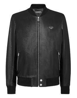 Philipp Plein: Кожаная куртка  Iconic Plein