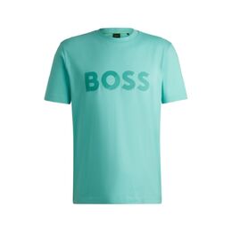 BOSS: Футболка цвета хаки 