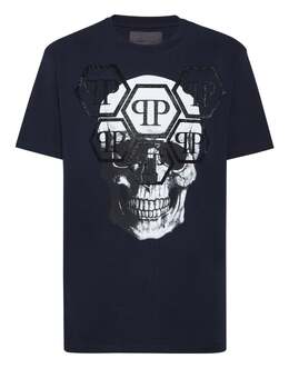 Philipp Plein: Тёмная футболка  Stones Skull