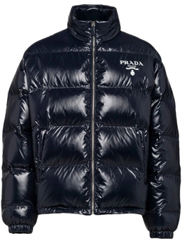 Prada: Синий пуховик 