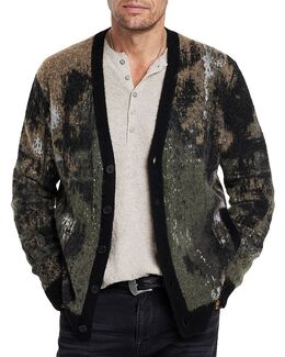John Varvatos: Жаккардовый кардиган 