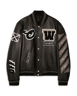 Off-White: Кожаная куртка 