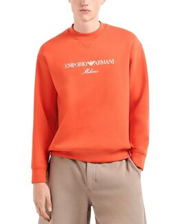 Emporio Armani: Оранжевая толстовка 