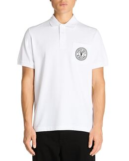 Versace Jeans Couture: Белое поло 