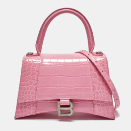 Balenciaga: Розовая сумка на руку  Hourglass