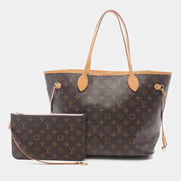 Louis Vuitton: Коричневая сумка-шоппер  Neverfull MM