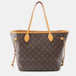 Louis Vuitton: Коричневая сумка-шоппер  Neverfull MM