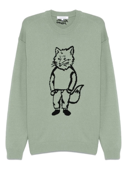 Maison Kitsuné: Зелёный свитер 