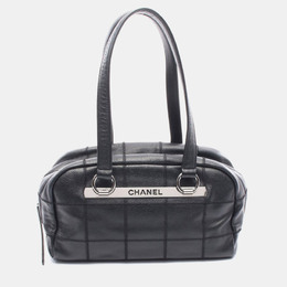 Chanel: Чёрная сумка-шоппер 