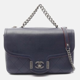 Chanel: Синяя сумка через плечо 