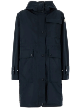 Moncler: Синий пуховик 