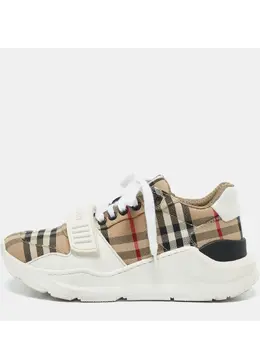 Burberry Pre-Owned: Бежевые кроссовки 