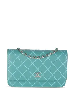 CHANEL Pre-Owned: Голубая сумка через плечо 