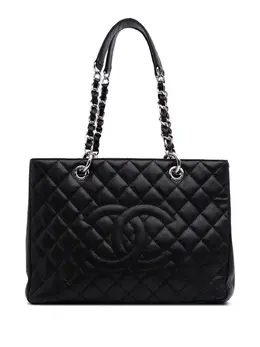 CHANEL Pre-Owned: Чёрная сумка-шоппер 