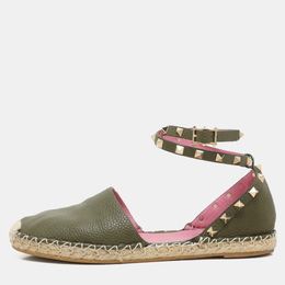 Valentino: Зелёные мокасины  Rockstud