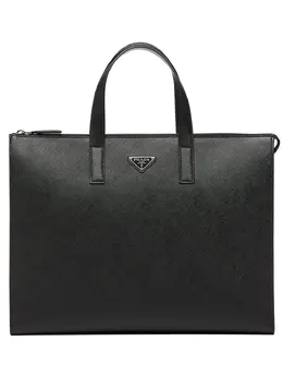 Prada: Чёрная сумка-шоппер 