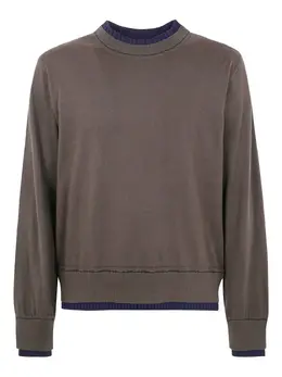 sacai: Свитер цвета хаки 