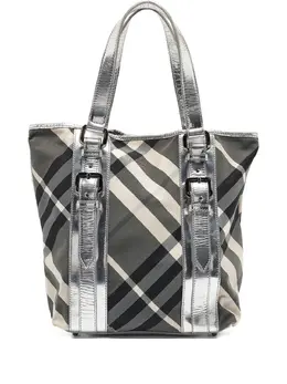 Burberry Pre-Owned: Серебристая сумка-шоппер 