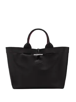 Longchamp: Чёрная сумка-шоппер  Roseau