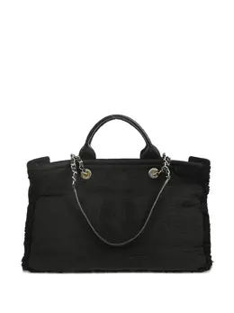 CHANEL Pre-Owned: Чёрная сумка-шоппер 