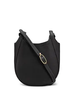 Longchamp: Чёрная сумка через плечо  Le Foulonné