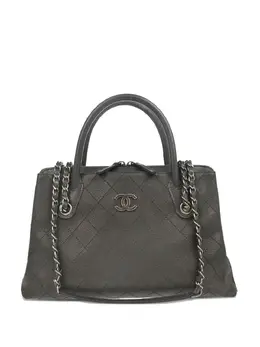 CHANEL Pre-Owned: Чёрная сумка-шоппер 