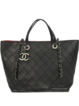 CHANEL Pre-Owned: Чёрная сумка-шоппер 
