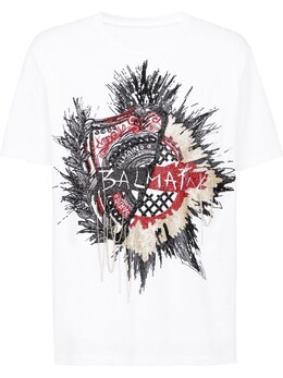 Balmain: Белая футболка 