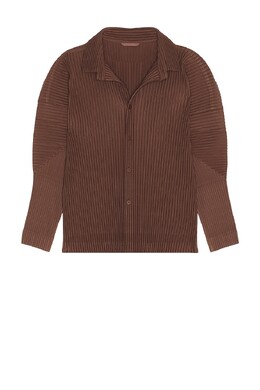 Homme Plissé Issey Miyake: Коричневая рубашка 