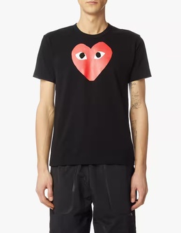 Comme Des Garçons Play: Чёрная футболка  Play
