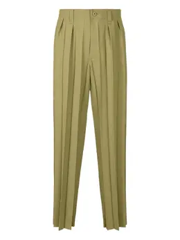 Homme Plissé Issey Miyake: Зелёные брюки 